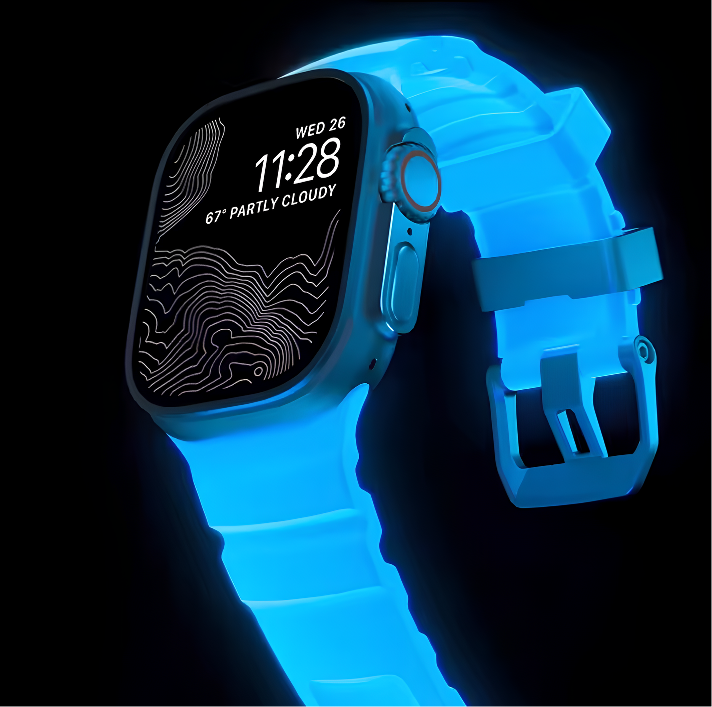 Apple Watch Strap Blue Glow